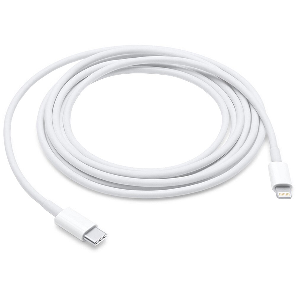 Cablu de incarcare si transfer de date USB-C la Lightning, TIENTEN, pentru dispozitive cu conector Lightning, 5V, 3A, 2m, Alb