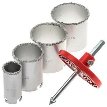 Set BGS pentru gaurit placi ceramice, 6 piese, carote 33 - 73 mm Set BGS pentru gaurit placi ceramice, 6 piese, carote 33 - 73 mm