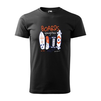 Tricou negru barbati, idee de cadou, pentru pasionatii de skateboard, Boards Gangster, marime M