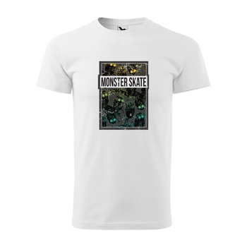Tricou alb barbati, idee de cadou, pentru pasionatii de skateboard, Monster Skaters, marime M Tricou alb barbati, idee de cadou, pentru pasionatii de skateboard, Monster Skaters, marime M