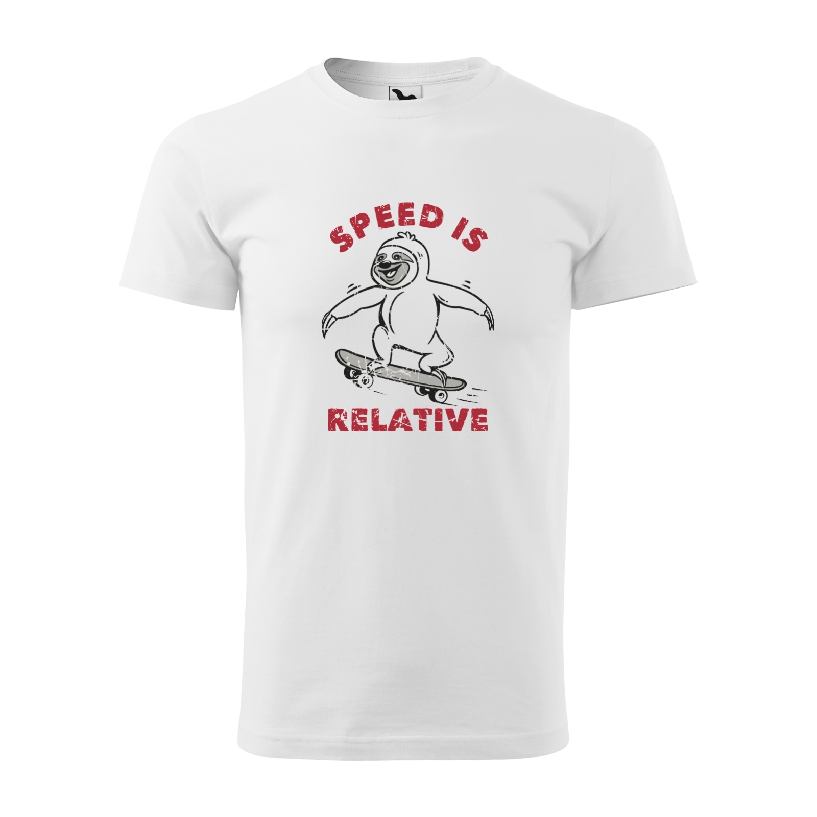 Tricou alb barbati, idee de cadou, pentru pasionatii de skateboard, Speed is Relative, marime 2XL