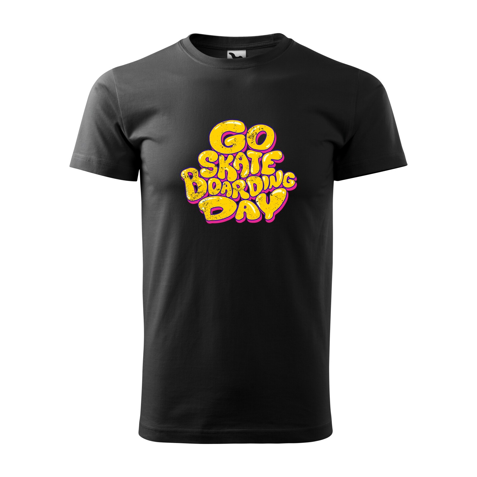 Tricou negru barbati, idee de cadou, pentru pasionatii de skateboard, Go Skate Boarding Day, marime 2XL