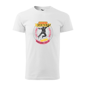 Tricou alb barbati, idee de cadou, pentru pasionatii de skateboard, Champion Skaters, marime M Tricou alb barbati, idee de cadou, pentru pasionatii de skateboard, Champion Skaters, marime M