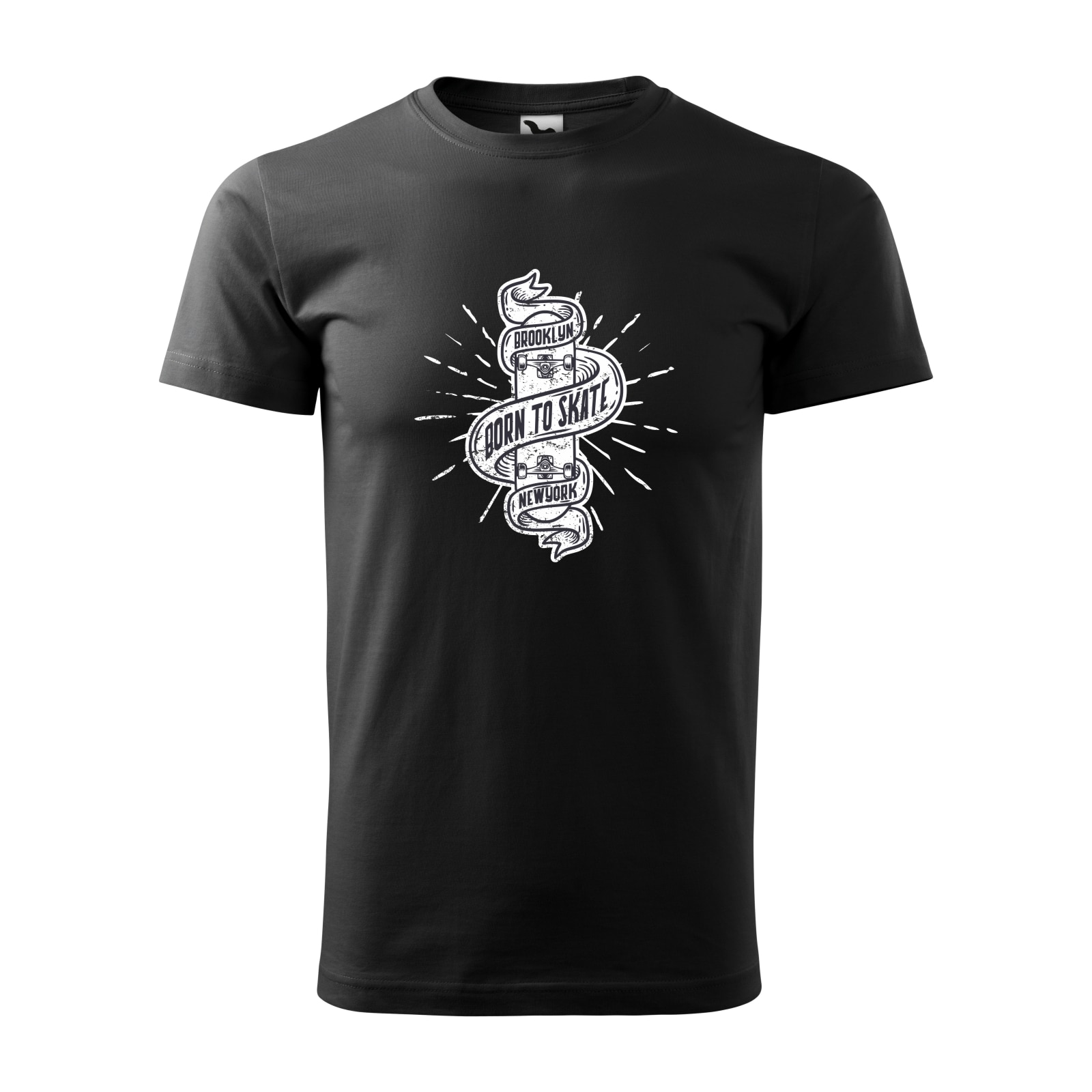 Tricou negru barbati, idee de cadou, pentru pasionatii de skateboard, Born to Skate New York, marime 2XL