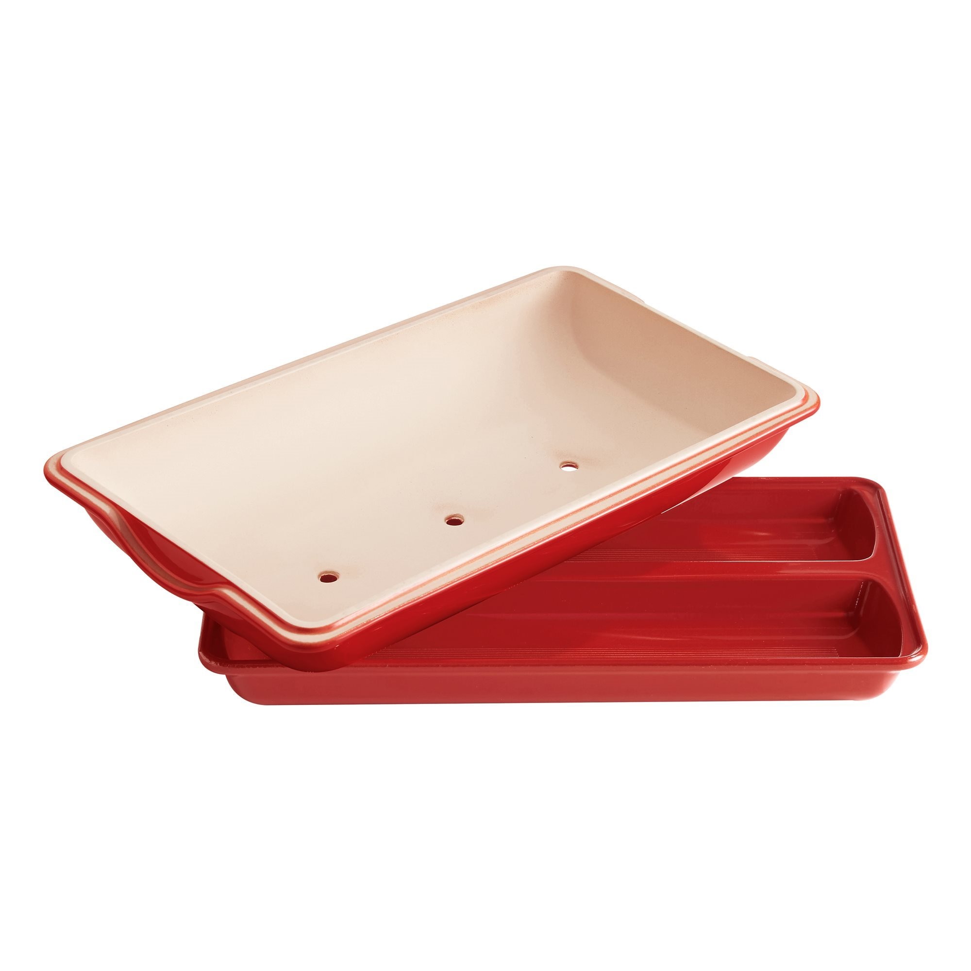 Foccacia baking pan, ceramic, 40x31,5cm, Burgundy - Emile Henry