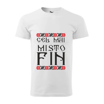 Tricou basic barbati personalizat, Adler, bumbac, alb, M INTL ,, Cel mai misto fin