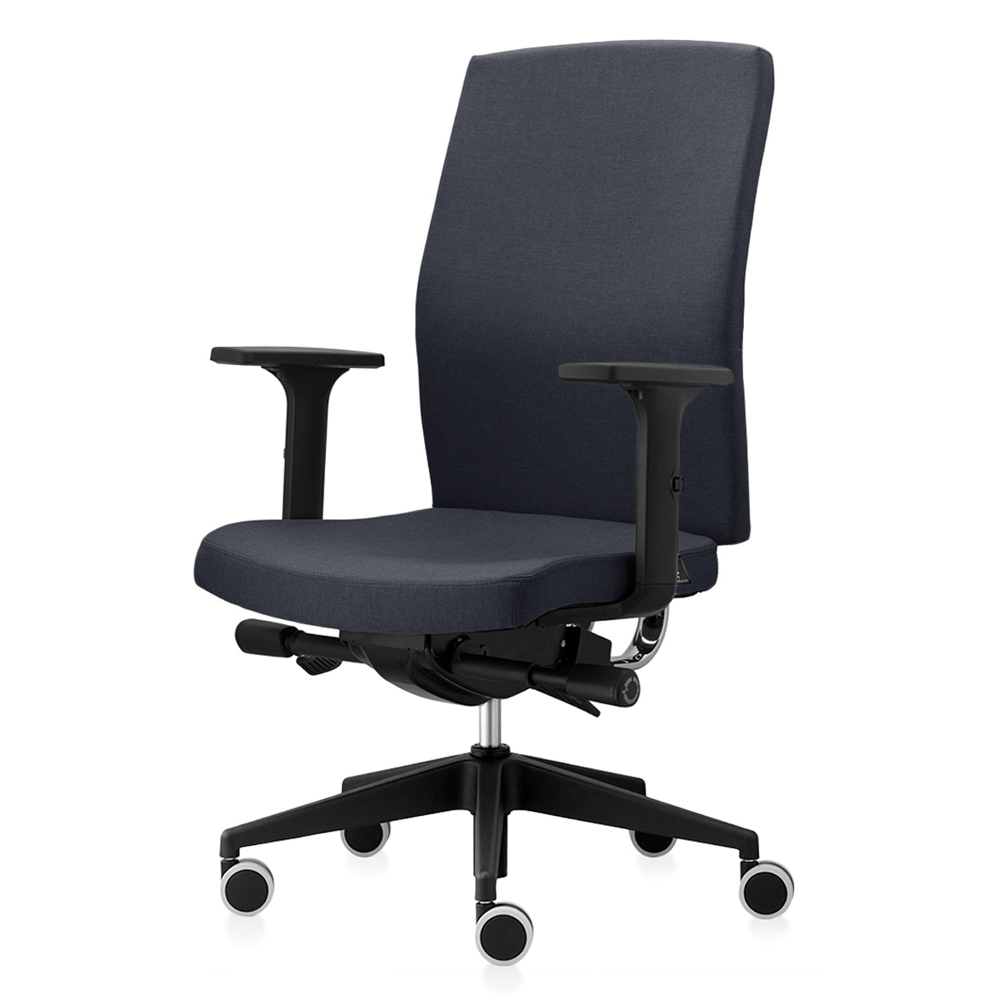 Scaun ergonomic de birou TRAFFIC CHAIRS CITY OPERATIV, tapiterie sezut si spatar textil, GRI INCHIS, spatar reglabil pe inaltime, brate reglabile, mecanism multiblock, role gumate