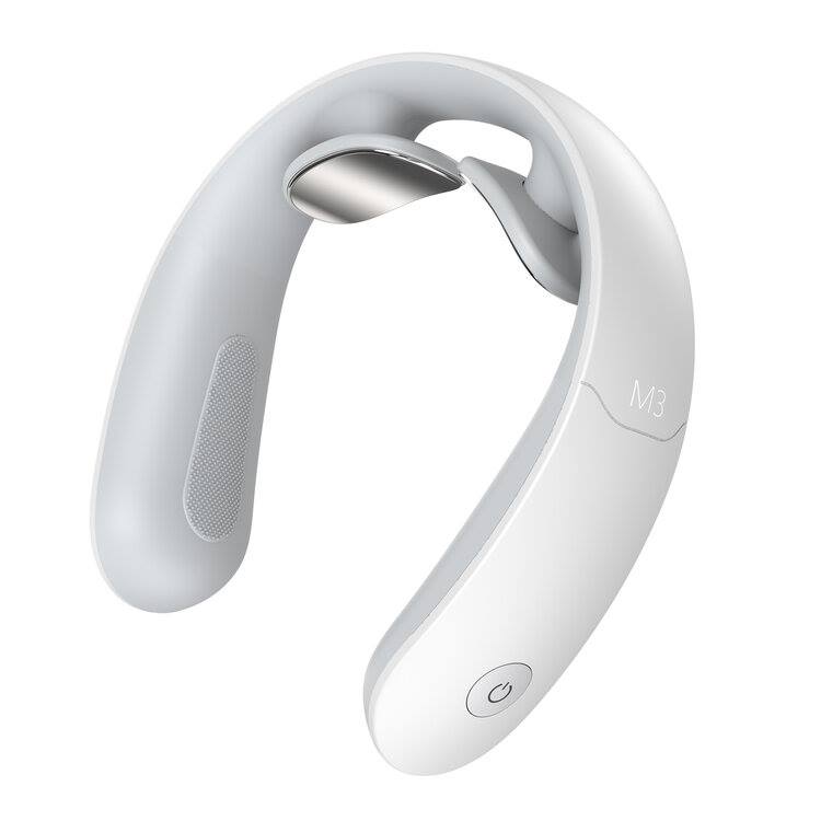 Aparat de masaj cervical/gat BigSmile cu vibratii, incalzire si conexiune prin bluetooth Android/IOS