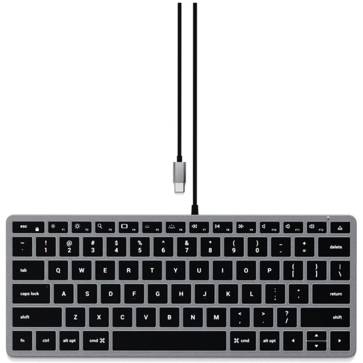 Tastatura cu fir Satechi Slim W1 USB-C retroiluminata, US, Gri spatial
