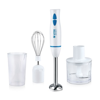 Blender de mana VITEK VT-8524, 800 W, 2 viteze, maruntitor 350 ml, pahar gradat plastic 700 ml, agitator p/u batere, Alb Blender de mana VITEK VT-8524, 800 W, 2 viteze, maruntitor 350 ml, pahar gradat plastic 700 ml, agitator p/u batere, Alb