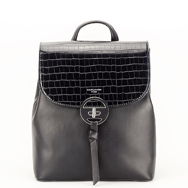 Rucsac cu imprimeu croco Amira Negru