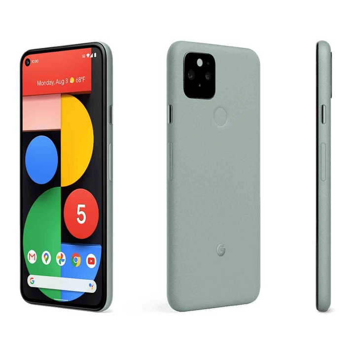 Google Sage Pixel 5 Mobiltelefon, 128 GB, 8 GB RAM, 5G, zöld