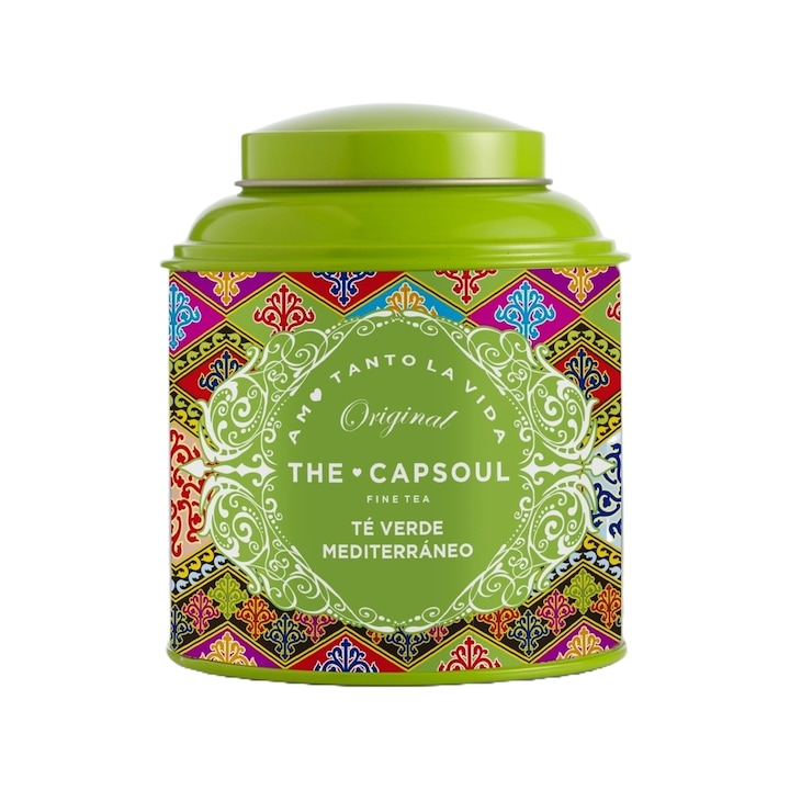 Зелен чай The Cap Soul, Mediterraneo, тип запарка, билков, антиоксидантни свойства, почистващ, 100% натурални съставки, 100 g