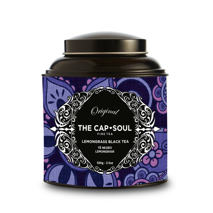 Ceai negru The Cap Soul, Lemongrass, tip infuzie, din plante, antioxidant, diuretic, 100% ingrediente naturale, 100 g