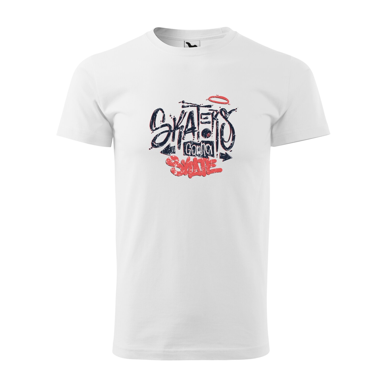 Tricou alb barbati, idee de cadou, pentru pasionatii de skateboard, Skaters gonna Skate, marime S