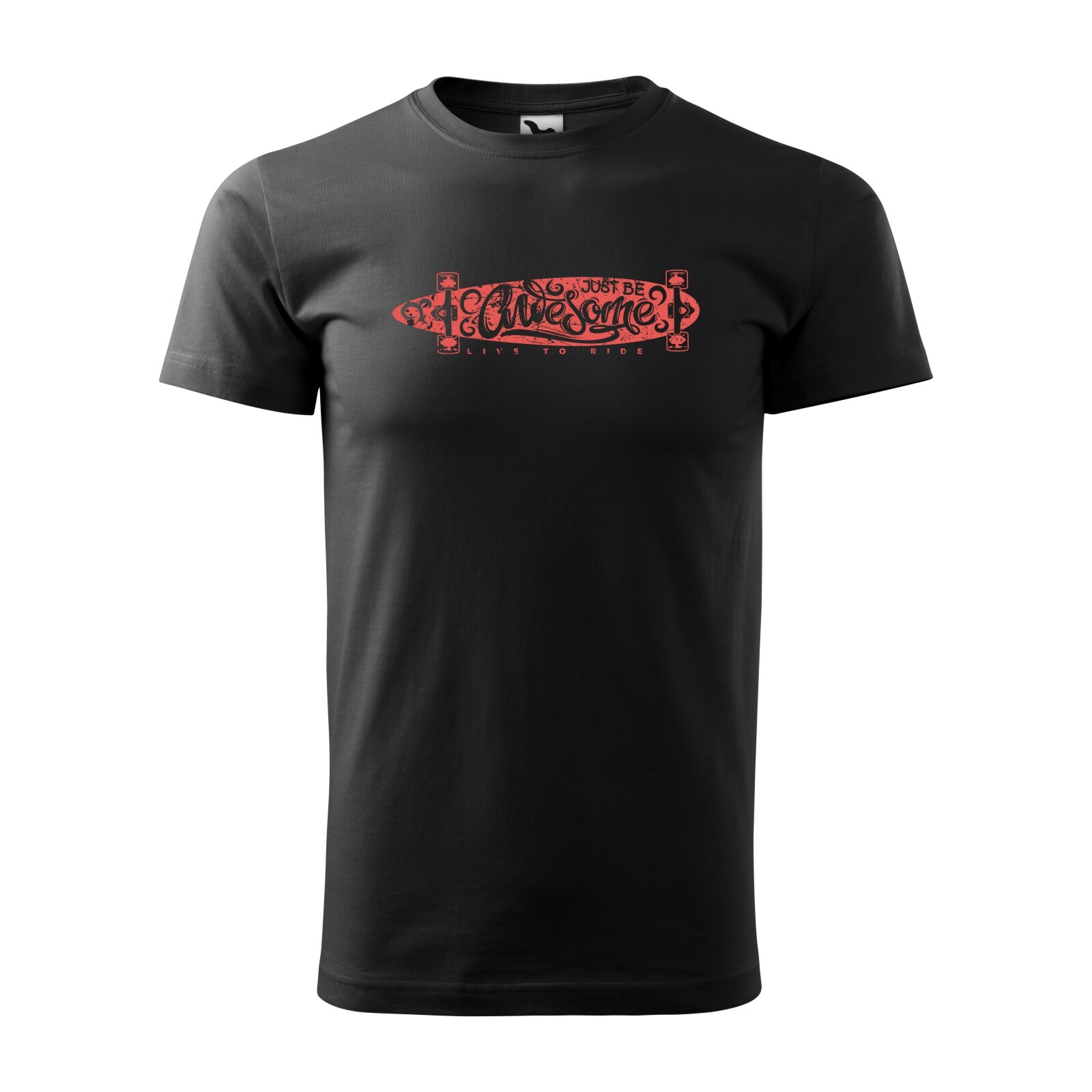 Tricou negru barbati, idee de cadou, pentru pasionatii de skateboard, Just Be Awesome, marime M