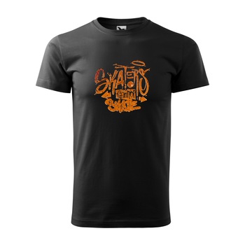 Tricou negru barbati, idee de cadou, pentru pasionatii de skateboard, Skaters gonna Skate, marime M