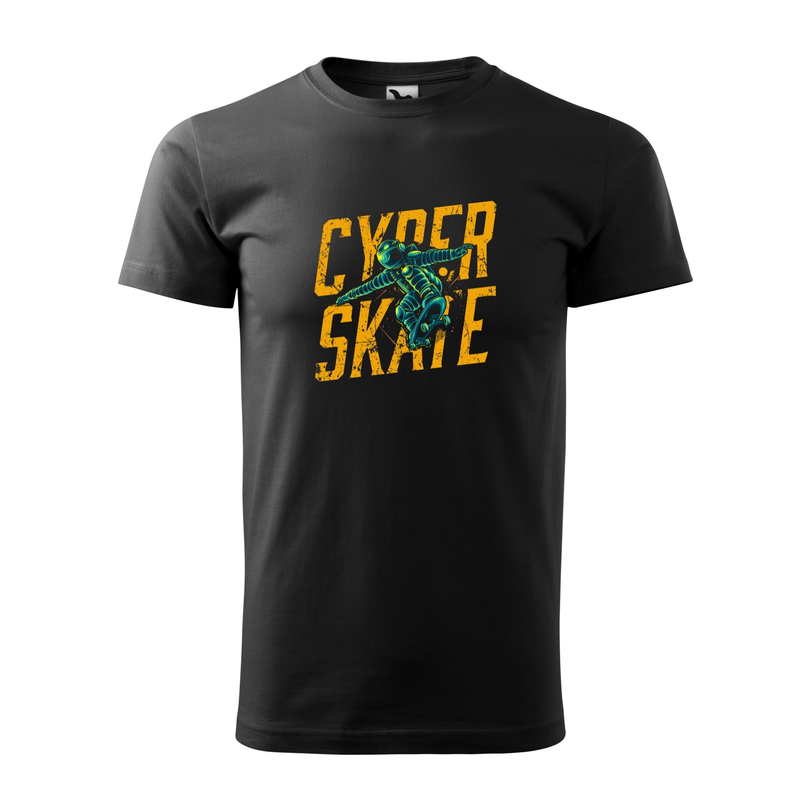 Tricou negru barbati, idee de cadou, pentru pasionatii de skateboard, CyberSkate in the Sky, marime 2XL
