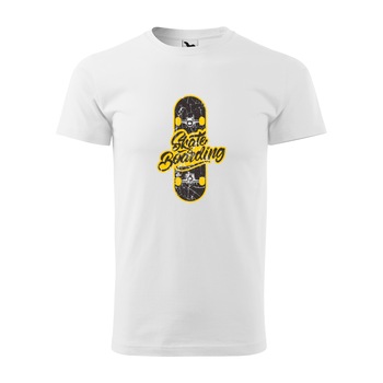 Tricou alb barbati, idee de cadou, pentru pasionatii de skateboard, Skateboarding, marime M Tricou alb barbati, idee de cadou, pentru pasionatii de skateboard, Skateboarding, marime M