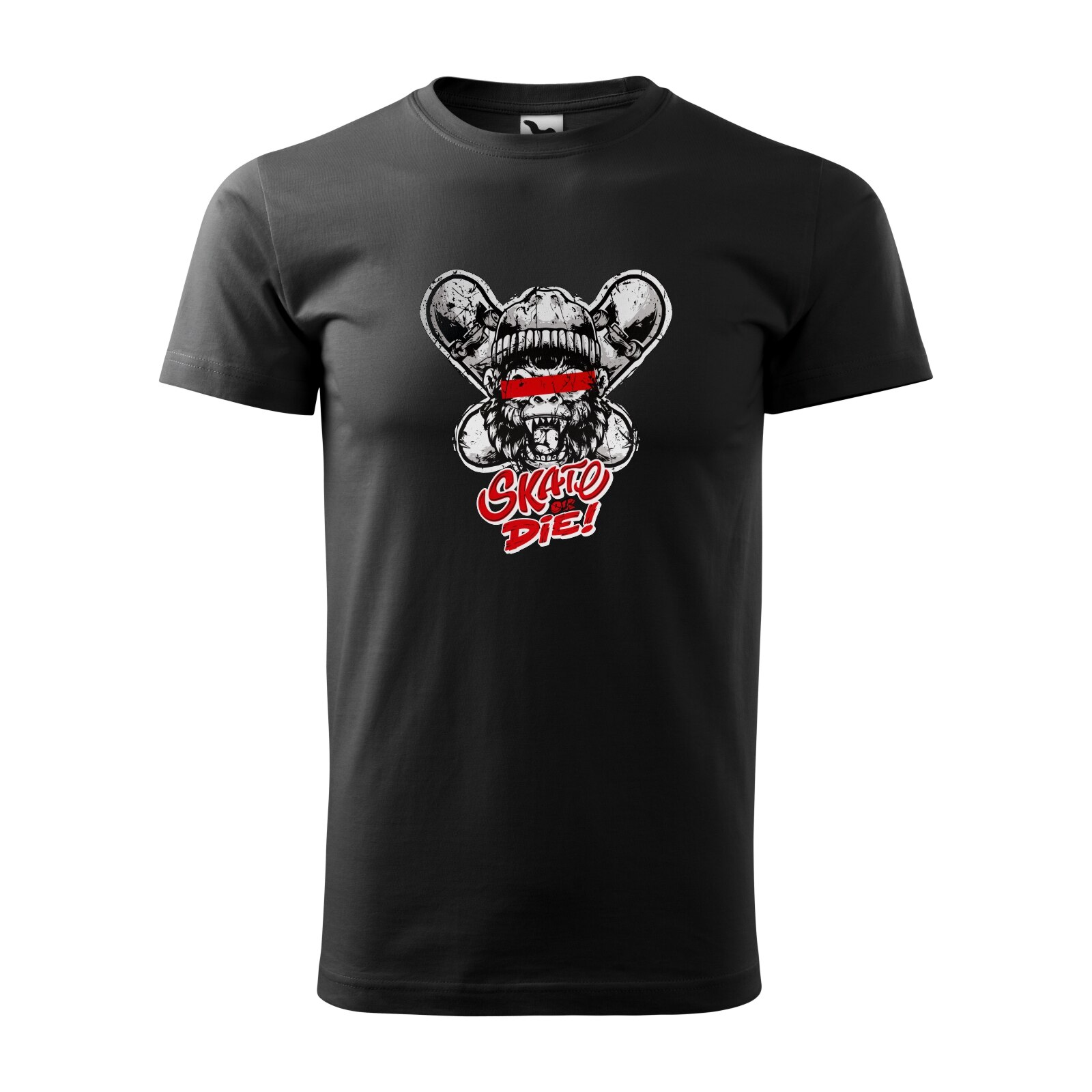 Tricou negru barbati, idee de cadou, pentru pasionatii de skateboard, Skate Monkey, marime S