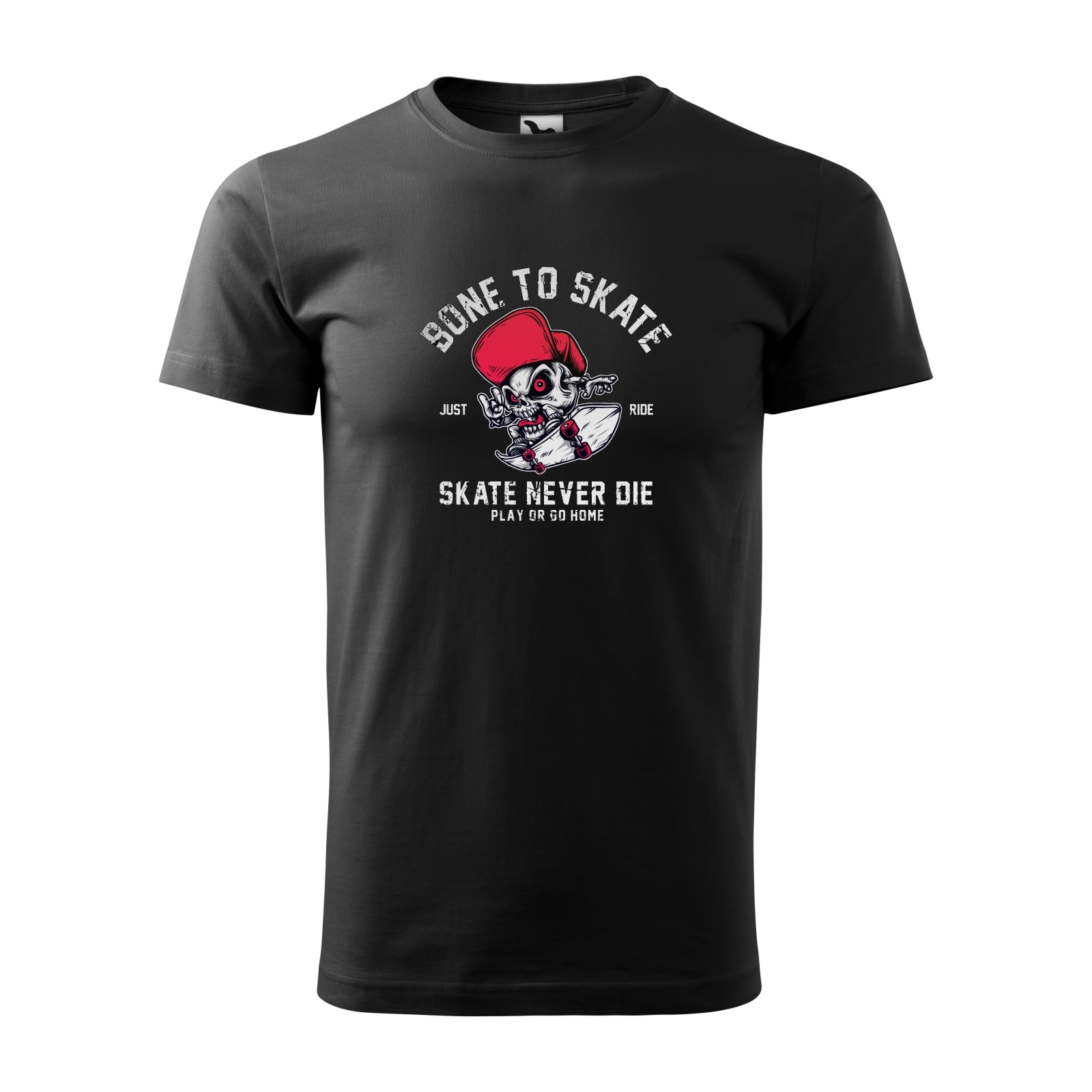 Tricou negru barbati, idee de cadou, pentru pasionatii de skateboard, Skate Never Dies, marime S