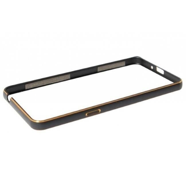 Husa Bumper Samsung Galaxy A3 A300F (2015)-ApcGsm Negru/Auriu