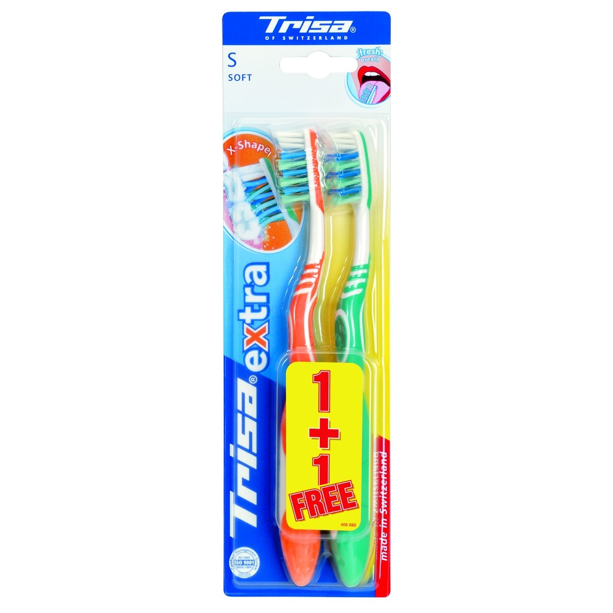 Periute de dinti Trisa Extra Duo Soft, 1 +1 GRATIS