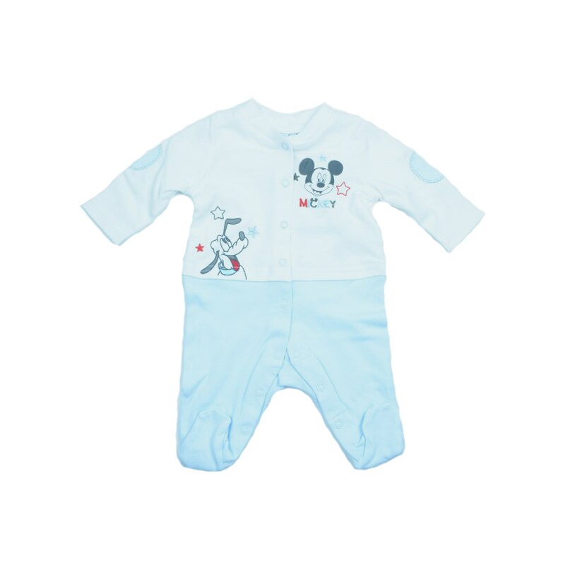 Salopeta cu maneca lunga pentru baieti Sun City Mickey Mouse ER0009, Alb, 48