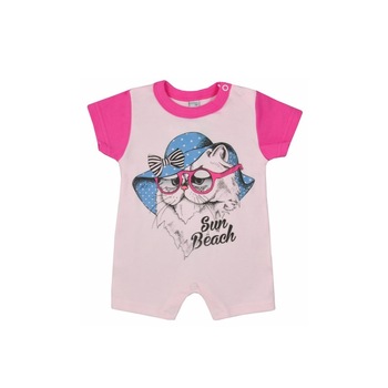 Salopeta de vara pentru fete Koala Pies I Kot 04-833RF1, Roz, 68 cm Salopeta de vara pentru fete Koala Pies I Kot 04-833RF1, Roz, 68 cm
