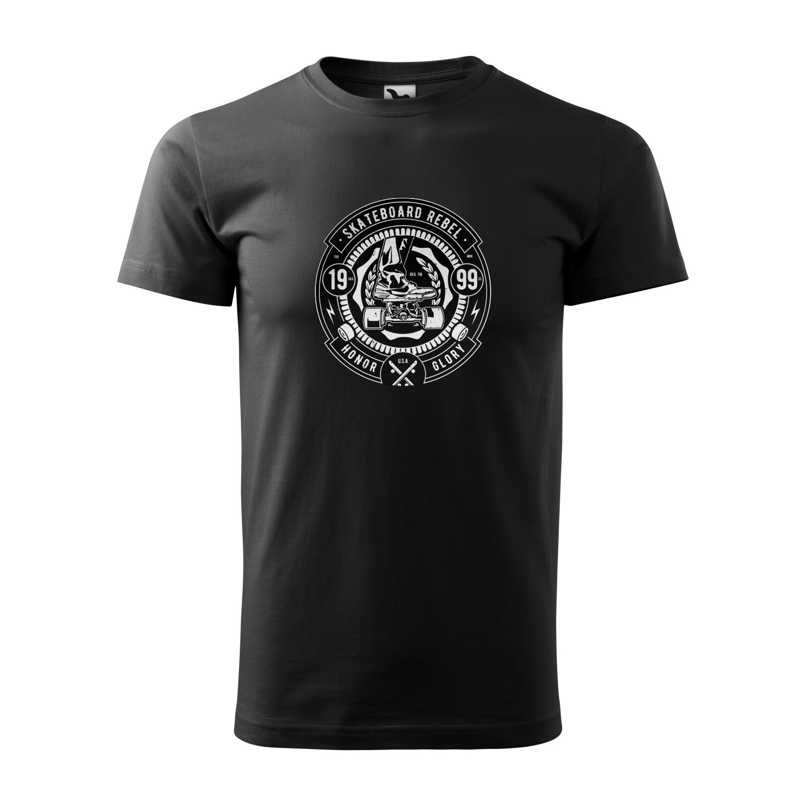 Tricou negru barbati, idee de cadou, pentru pasionatii de skateboard, Skateboard Rebel, marime S