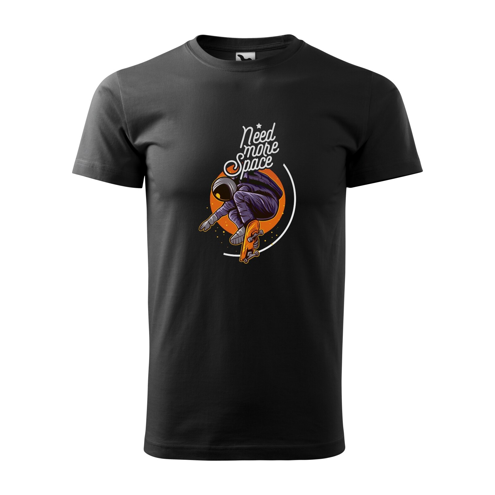 Tricou negru barbati, idee de cadou, pentru pasionatii de skateboard, Need More Space, marime 2XL