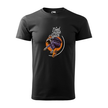 Tricou negru barbati, idee de cadou, pentru pasionatii de skateboard, Need More Space, marime L