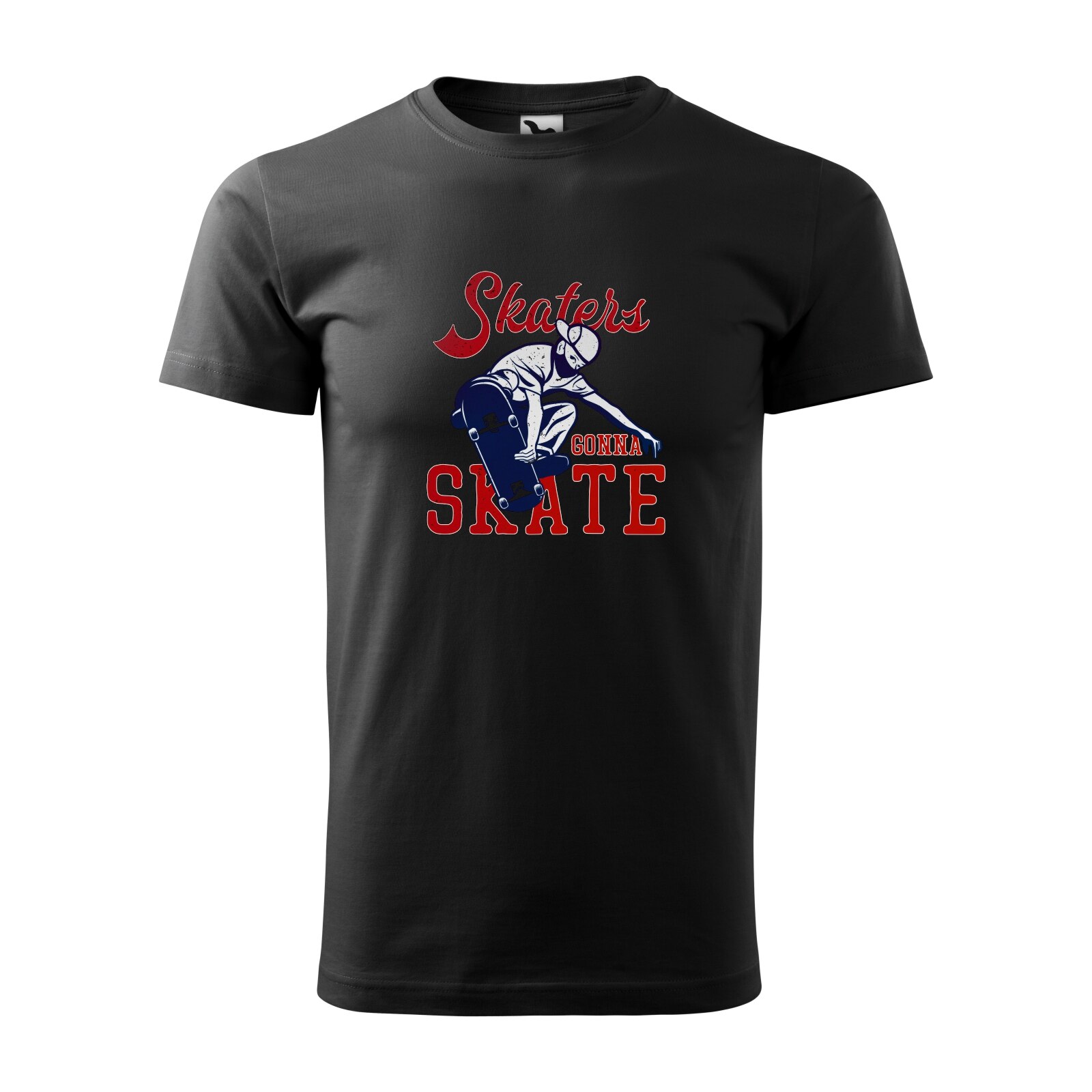 Tricou negru barbati, idee de cadou, pentru pasionatii de skateboard, Skaters Gonna Skate With Mask, marime L