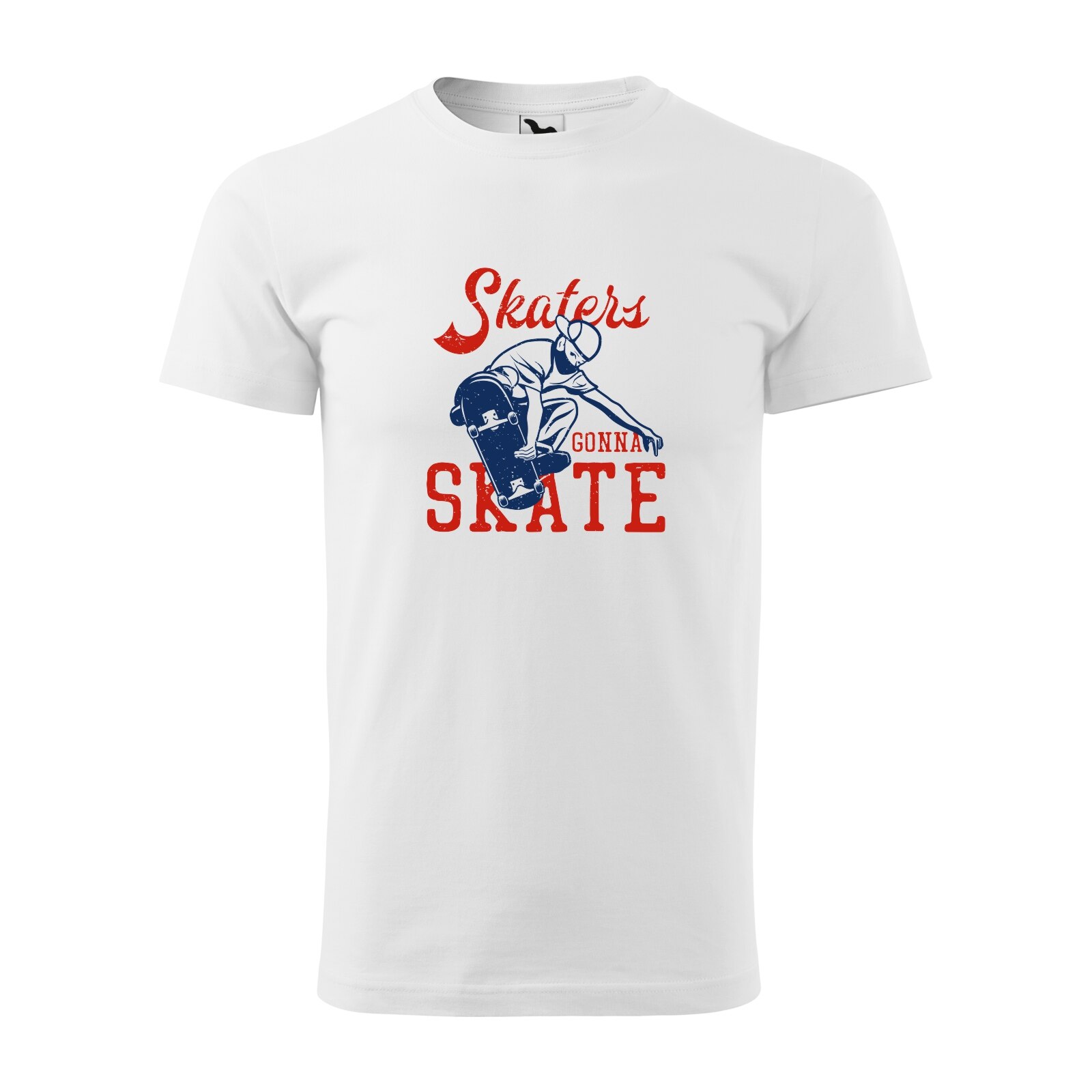Tricou alb barbati, idee de cadou, pentru pasionatii de skateboard, Skaters Gonna Skate With Mask, marime S