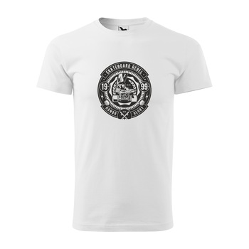 Tricou alb barbati, idee de cadou, pentru pasionatii de skateboard, Skateboard Rebel, marime S Tricou alb barbati, idee de cadou, pentru pasionatii de skateboard, Skateboard Rebel, marime S
