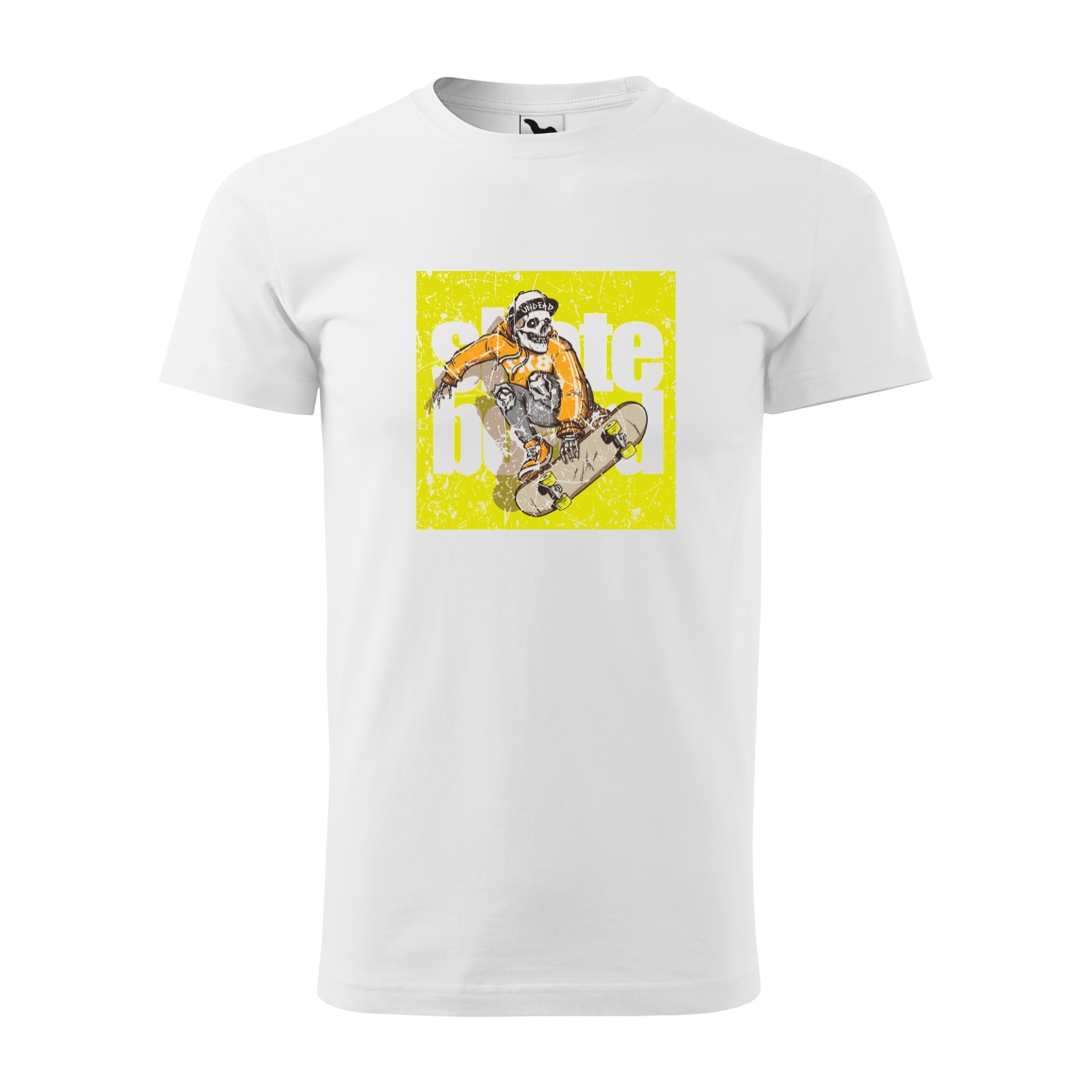 Tricou alb barbati, idee de cadou, pentru pasionatii de skateboard, Undead Skateboard, marime S