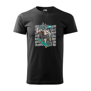 Tricou negru barbati, idee de cadou, pentru pasionatii de skateboard, Skate Rabbit, marime L