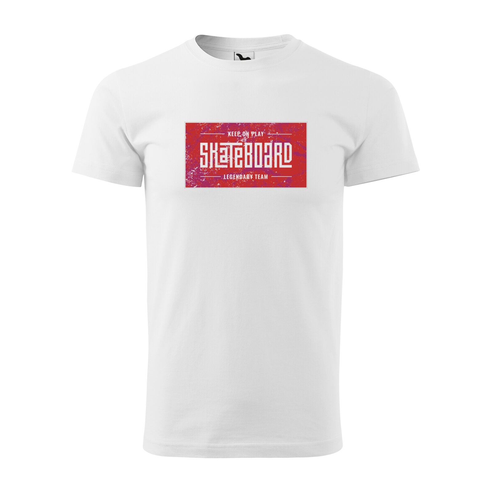 Tricou alb barbati, idee de cadou, pentru pasionatii de skateboard, Keep On Playing Legendary Team, marime L
