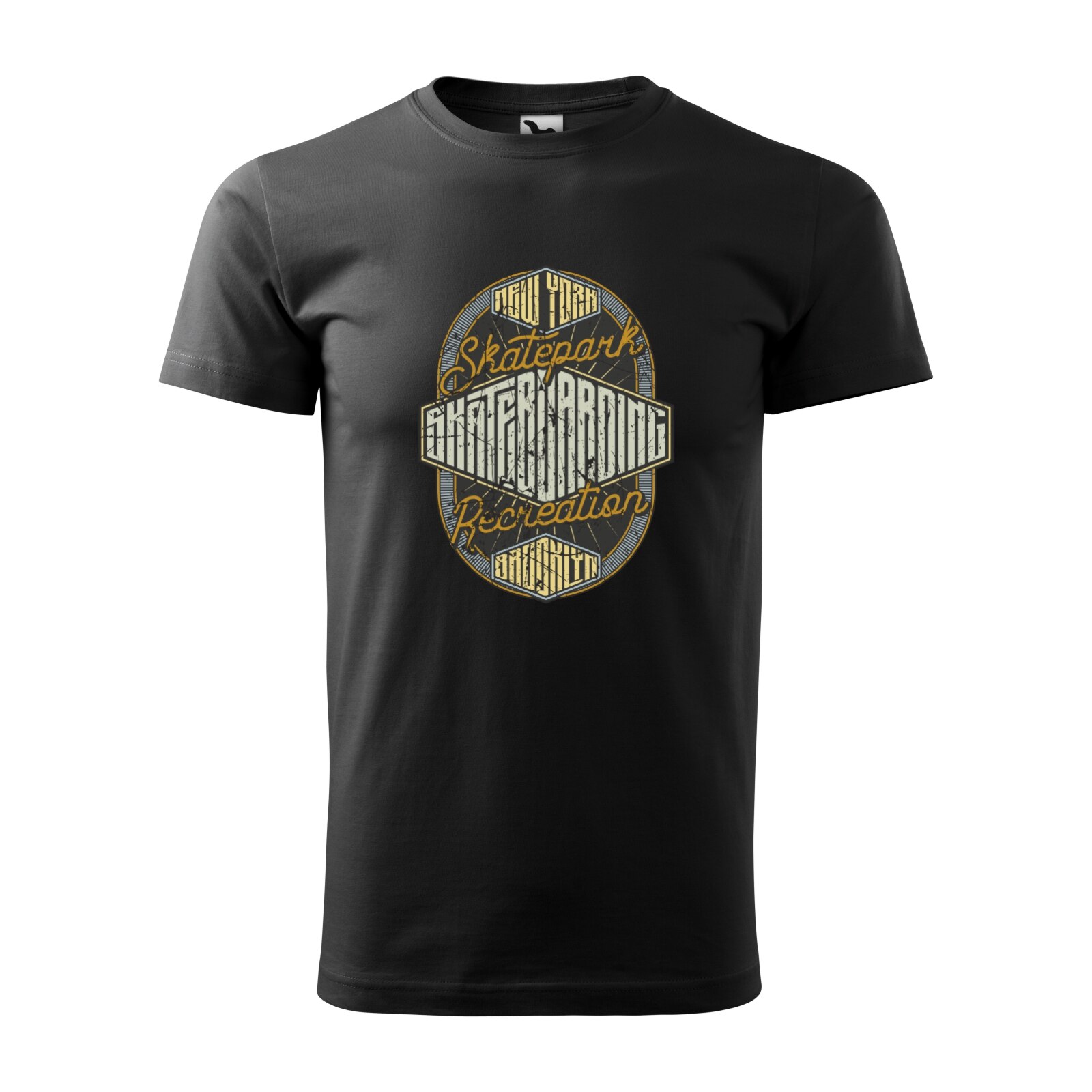 Tricou negru barbati, idee de cadou, pentru pasionatii de skateboard, SkatePark New York, marime 2XL