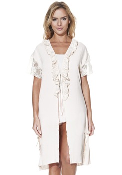 Halat dama, Luisa Moretti, LMS-1151, 100% bambus, crem Halat dama, Luisa Moretti, LMS-1151, 100% bambus, crem