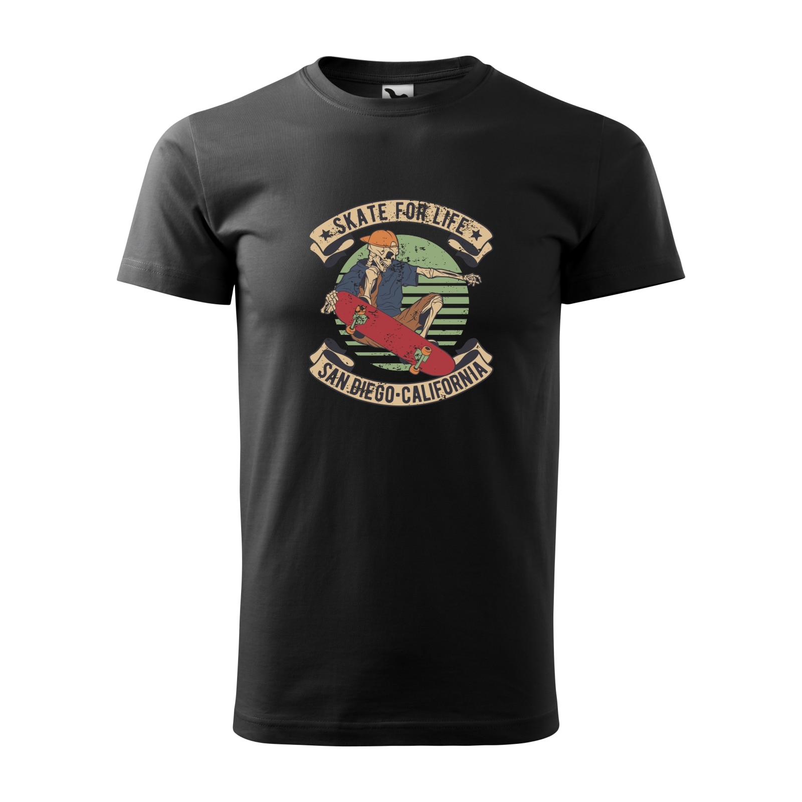 Tricou negru barbati, idee de cadou, pentru pasionatii de skateboard, Skate for Life San Diego, marime 2XL
