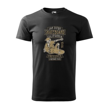 Tricou negru barbati, idee de cadou, pentru pasionatii de skateboard, San Diego Freestyle Team, marime XL
