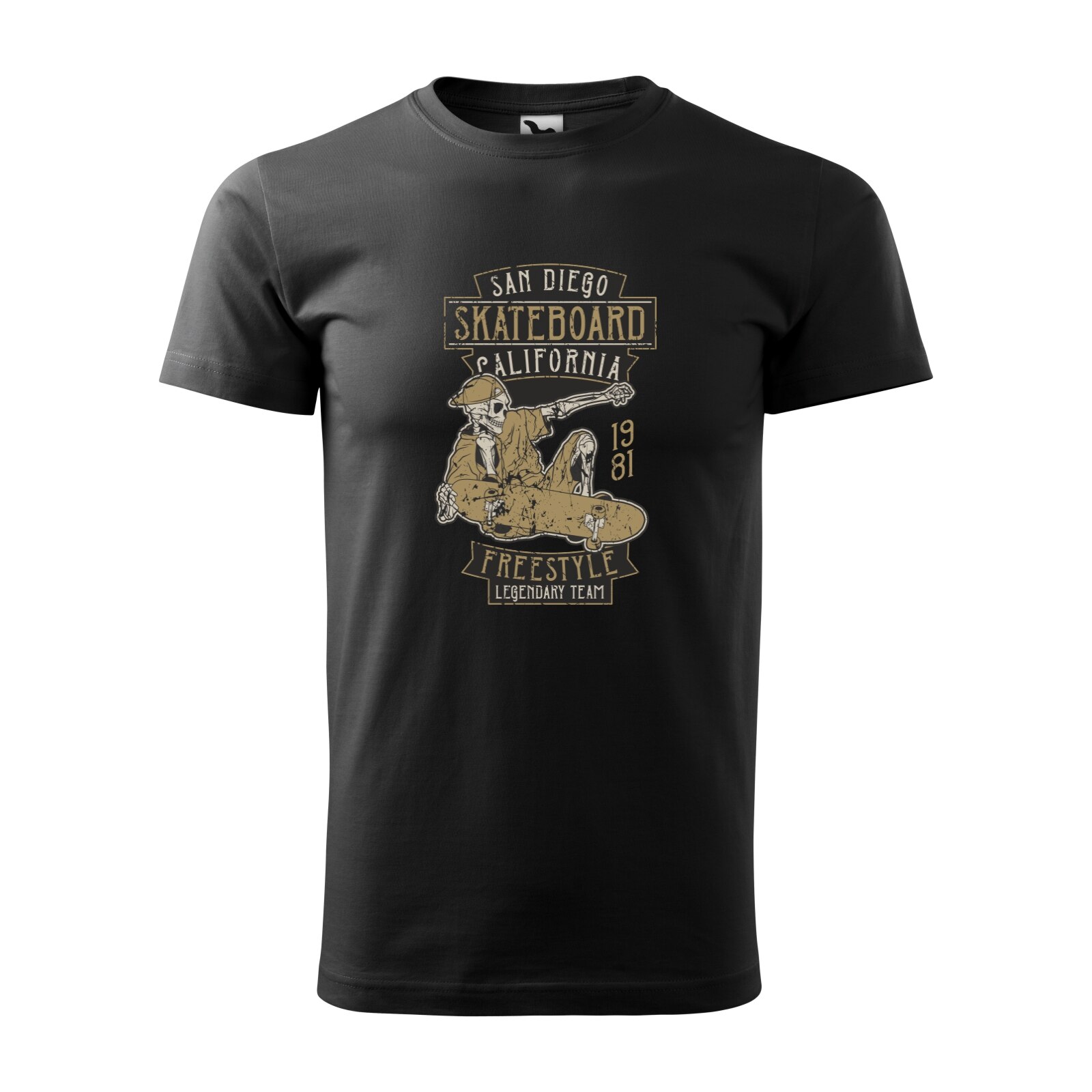 Tricou negru barbati, idee de cadou, pentru pasionatii de skateboard, San Diego Freestyle Team, marime L