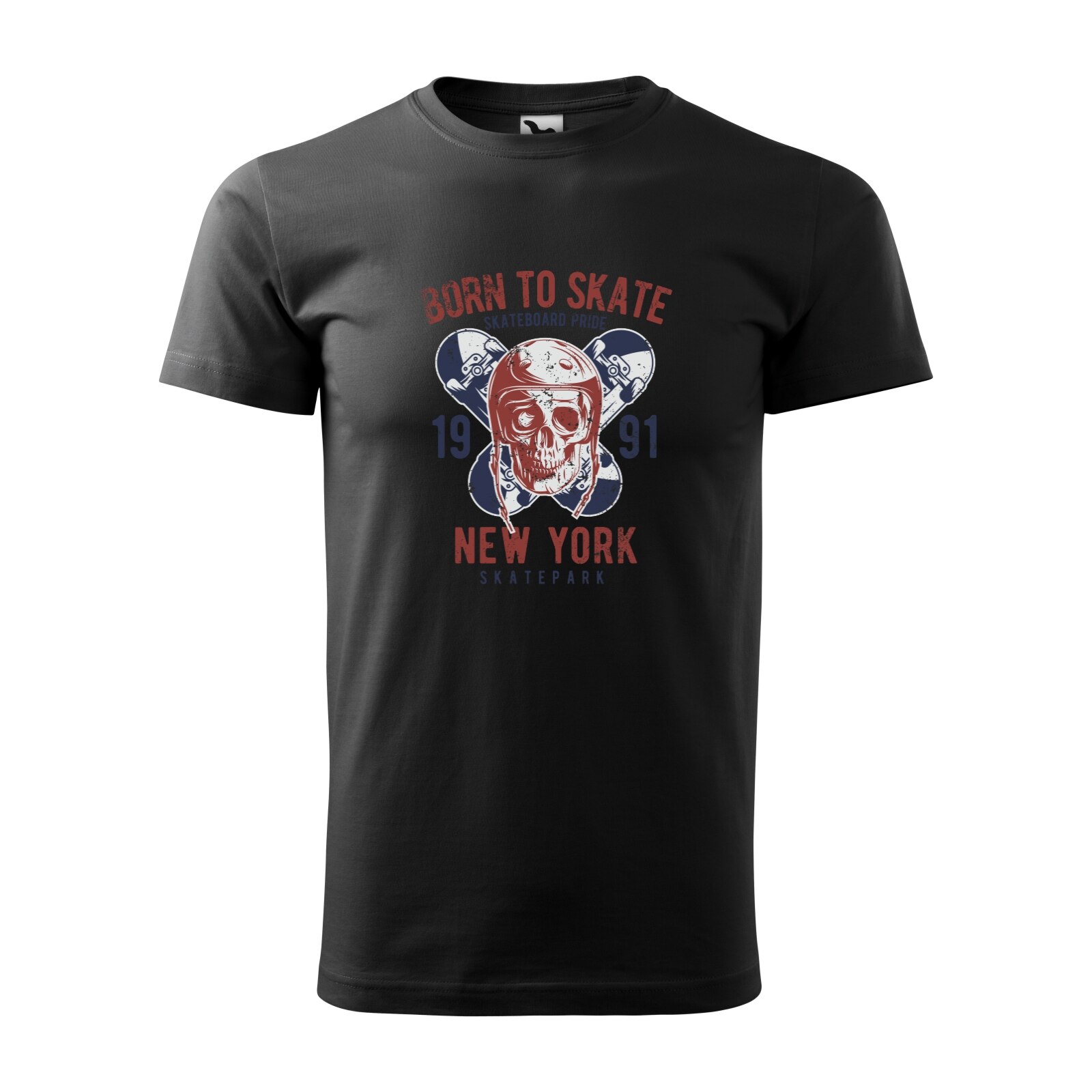 Tricou negru barbati, idee de cadou, pentru pasionatii de skateboard, Skateboard Skull Pride, marime M