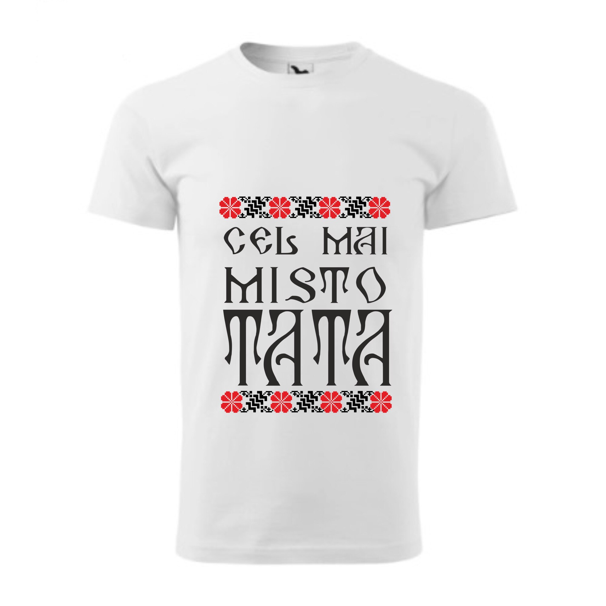 Tricou basic barbati personalizat, Adler, bumbac, alb , L INTL ,, Cel mai misto tata