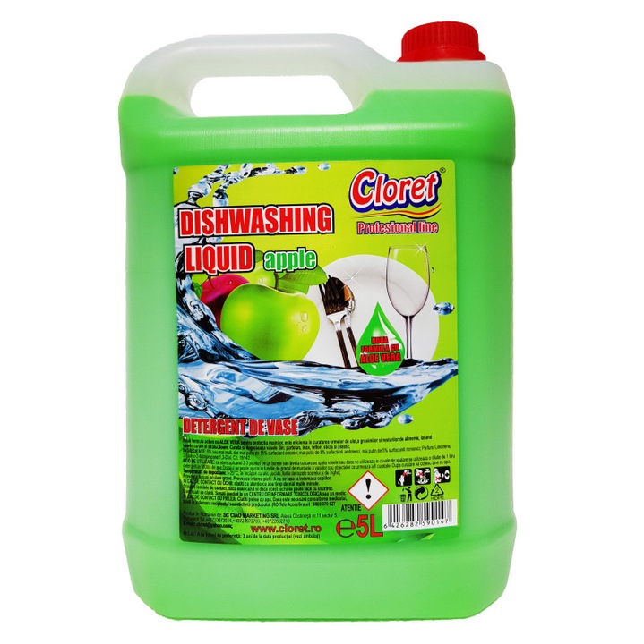 Detergent de vase, Cloret, 5L, Mere