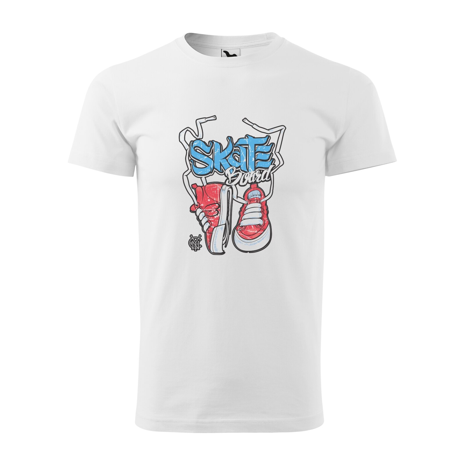 Tricou alb barbati, idee de cadou, pentru pasionatii de skateboard, Skateboard and Sneakers, marime S