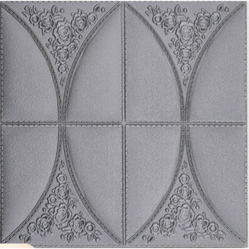 Autocolant din spuma si plastic 3D reliefat cu motive florale 70x70 cm, argintiu Autocolant din spuma si plastic 3D reliefat cu motive florale 70x70 cm, argintiu