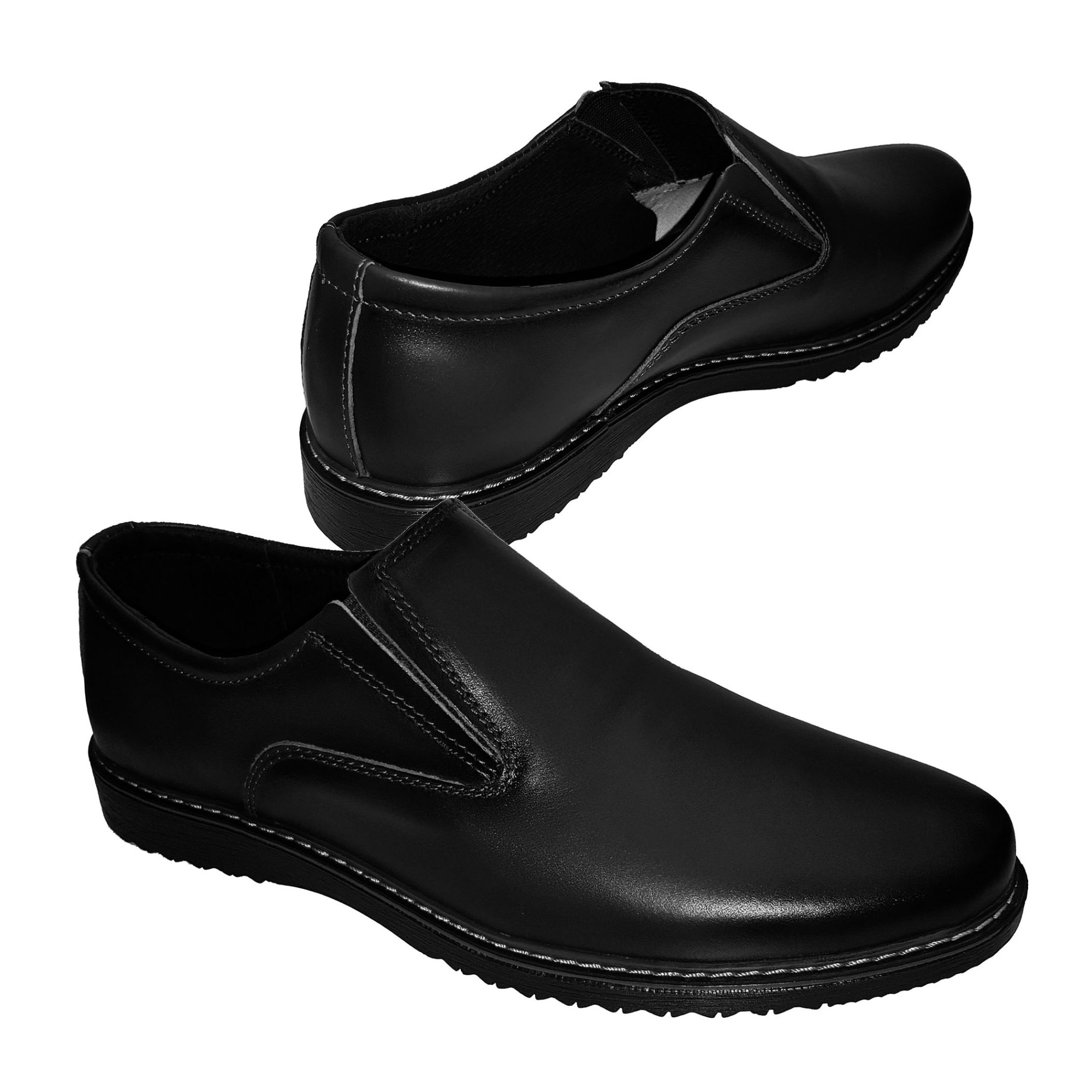 Distribution party carbon Pantofi barbati fara siret din piele naturala Tudor, negru, 39 - eMAG.ro