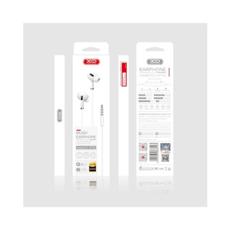Casti audio cu microfon XO EP22 White